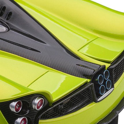 Pagani Huayra Roadster Verde Firenze Green Metallic and Carbon with Luggage Set 1/18 Model Car by Autoart