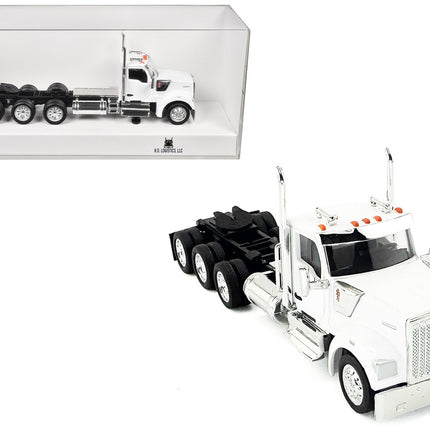 Kenworth W990 3-Axel Day Cab White 1/87 (HO) Plastic Model Car by HO Logistics