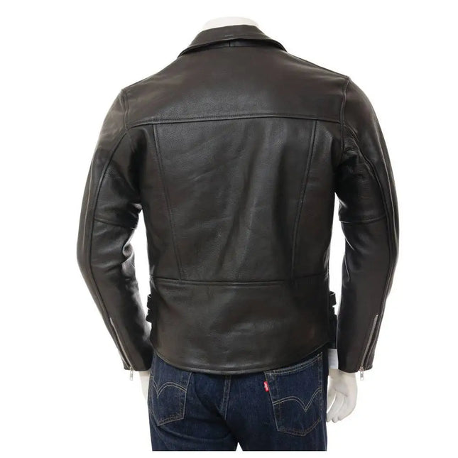 Men’s Real Leather Moto Biker Jacket